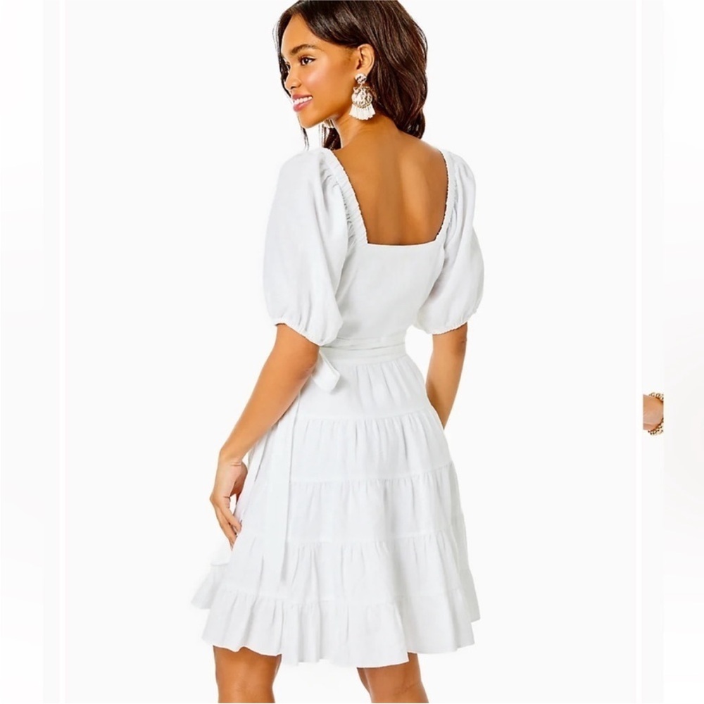 Lilly Pulitzer Iralee Linen Wrap Dress Lilac Rose We Mermaid Style 012609 - Picture 15 of 15